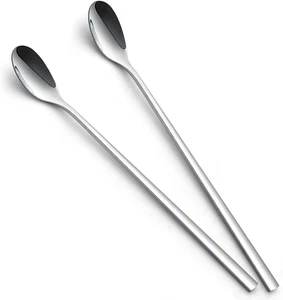 9 Inch Long Handle Spoons Set of 2 18/10 Stainless Steel Coffee Tea Ice Cream - Picture 1 of 12