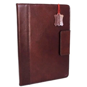 Estuche de cuero oscuro genuino adecuado para ranuras para tarjetas de crédito Apple iPad Air 2 diseño delgado - Imagen 1 de 8