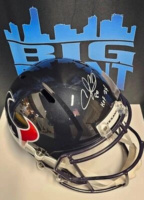 Andre Johnson Signed Texans Speed Replica Alt 2024  Helmet w/ Insc. JSA COA - Image 1 of 3