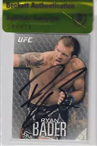 Ryan Bader Signed 2012 Topps UFC Knockout Card 60 BAS COA Bellator MMA Autograph - Picture 1 of 24