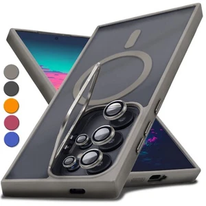 Camera Stand Mag Safe Case for Samsung S25 S24 S23 Plus Ultra + Lens Protector - Picture 1 of 15