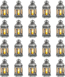 Romadedi 20 Pack Mini Silver Decorative Lanterns, Small Hanging Lantern Candles - Picture 1 of 7