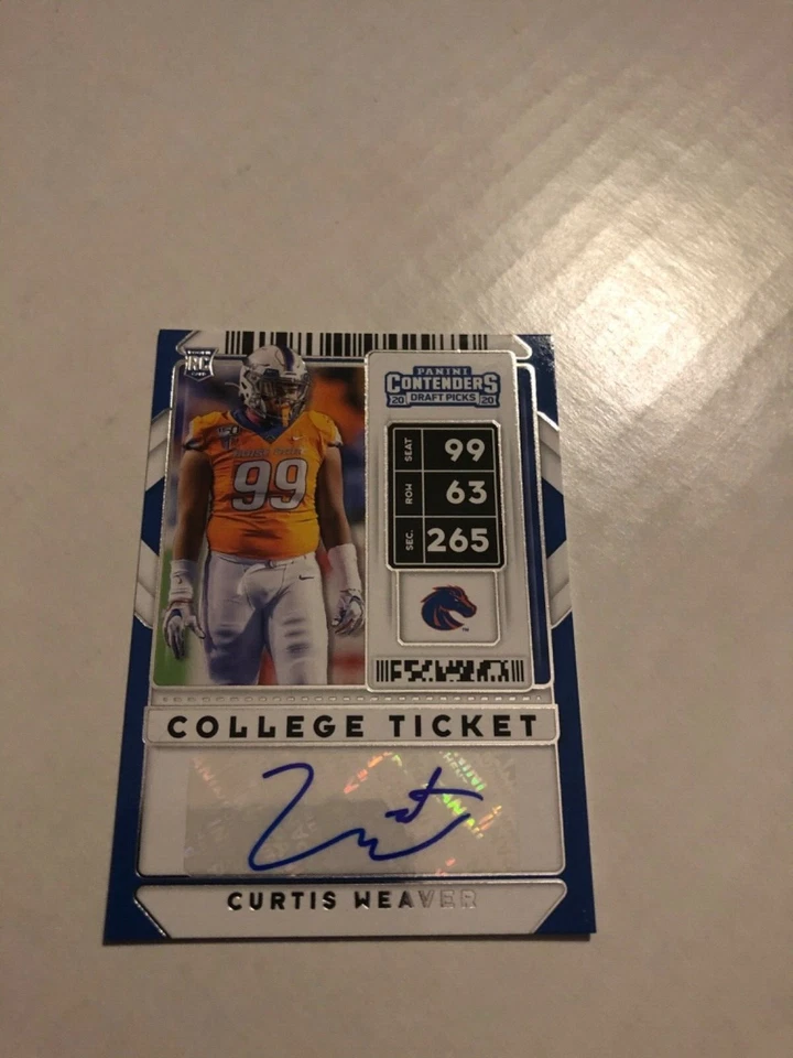 2020 Panini Contenders CURTIS WEAVER Autograph College Ticket Card RC - Image 1 of 1