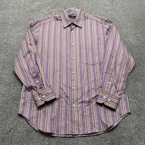 Bugatchi Uomo Shirt Adult Medium Multicolor Striped Flip Cuff Long Sleeve Mens - Picture 1 of 7