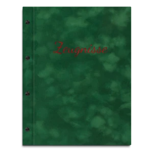 Zeugnismappe mit Samtoberfläche, versch. Farben, inkl. roter Prägeschrift - Picture 1 of 17