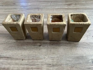 4 Tongefäße / Tonvasen massiv / 12 cm hoch - Bild 1 von 4