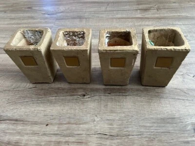 4 Tongefäße / Tonvasen massiv / 12 cm hoch - Bild 1 von 4