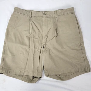 DKNY Men's Khaki Beige Short Size 36 36 Waist W Pleat 7.5" Inseam Cotton - Picture 1 of 5