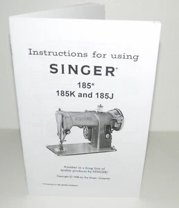 Singer 185 185J & 185K Sewing Machine Instruction Manual Reproduction - Picture 1 of 12