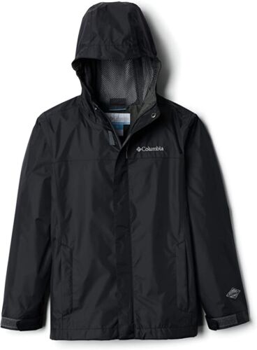 Columbia Boys' Watertight OmniTech Rain Jacket, Black, X-Large