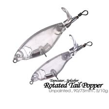 20PCS 5G/10G Topwater Rotated Tail Popper DIY Unpainted Bait Blank Fishing Lure