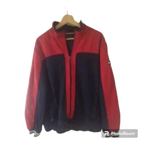 Tommy Hilfiger Men's Jacket XL Lined Red Box Logo Full Zip Media Mix Coat - Picture 1 of 9