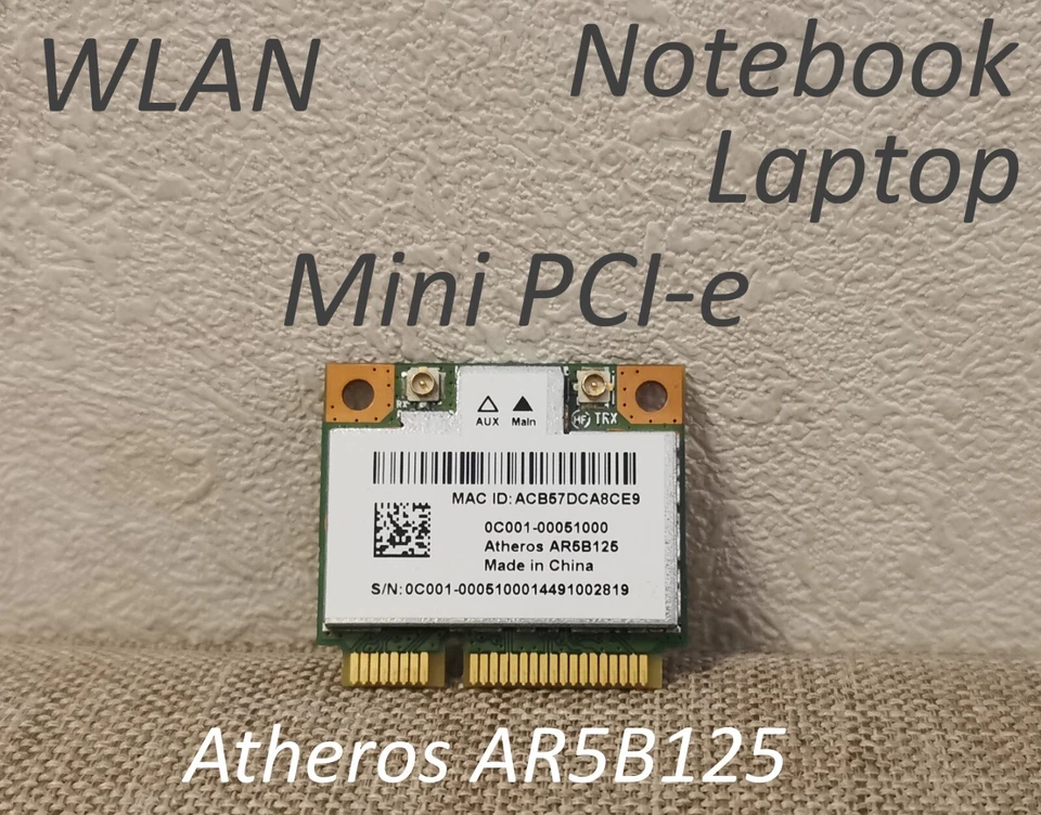Atheros AR5B125 WLAN-Karte Mini-PCI-e Notebook Laptop 802.11b/g/n - Bild 1 von 1