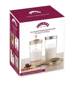 Pflanzlicher Veganer Edelstahl Kilner Glas Nuss Milch Getränk Herstellung Set 17 Oz. - Bild 1 von 9