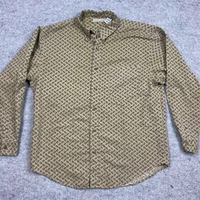 Camisa Bugle Boy Hombre XL Vintage Estampado Completo Geométrico Botón Abajo audaz fuerte Foto 1 de 4