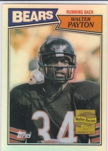 WALTER PAYTON Topps RESERVE REFRACTOR Football Card CHICAGO BEARS 1987 RP MINT - Picture 1 of 2