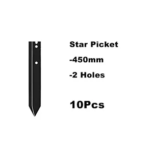 10 x Star Picket Black 450 mm Long, Black Y Post - Picture 1 of 6