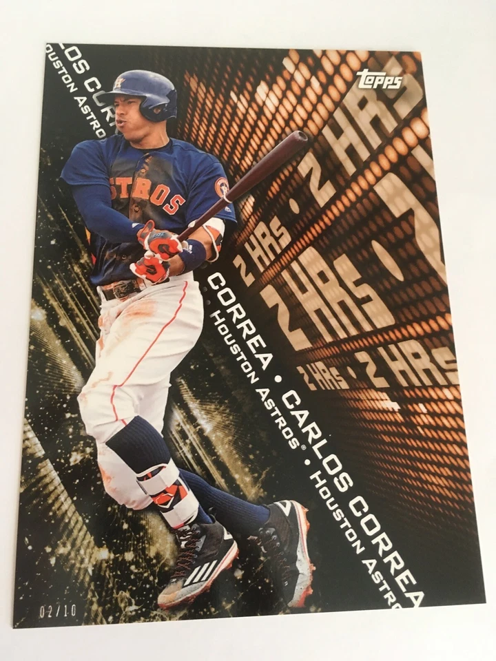 2016 Topps High Tek Highlights Jumbo 5x7 Carlos Correa Astros #’d 02/10 Gold - Image 1 of 1
