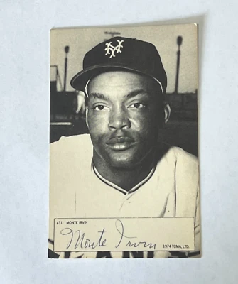 Hall of Fame Inductee Monte Irwin Autographed Large Size Baseball Card - Image 1 of 4