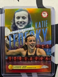 2024 Topps Chrome Olympics Katie Ledecky Legacy KL-10 Gold Refractor 50/50 - Picture 1 of 2