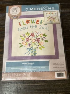 New-Dimensions “Flower Bouquet” Embroidery Kit Cathy Heck Studio 10” x 10" - Picture 1 of 5