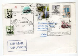 CHILE Robinson Crusoe Island Luftpost nach San Felipe tolle Stornierungen 1996 - Bild 1 von 1