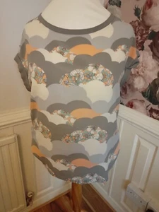Next Size 14 Multi-coloured short-sleeved Blouse Patterned Used - Picture 1 of 4
