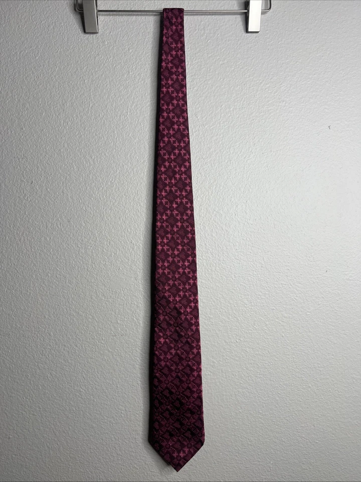 Corbata de seda para hombre GUCCI GG patrón mariposa rosa diseñador usada en excelente estado italia envío gratuito Foto 1 de 4