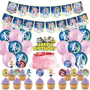 Anime Sailor Moon Birthday Party Decor,Balloon Banner Cake Toppers Set US Seller - Picture 1 of 9