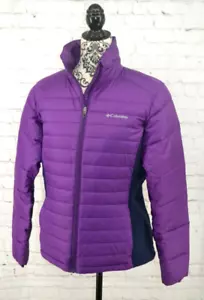 COLUMBIA Women's Powder Pillow Hybrid Puffer Jacket / Coat SIZE MEDIUM Purple - Picture 1 of 6