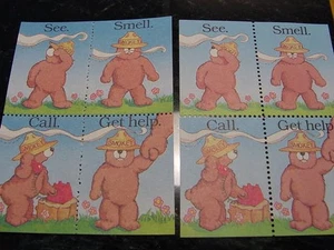 1986 & 1989 Smokey Bear Poster Stamps SBr. 117-120 SBr. 129-132 - Picture 1 of 2