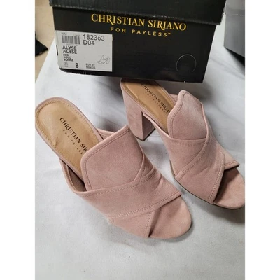 Christian Siriano for Payless Alyse Mules - Women's Shoes black sz 7 1/2; pink 8 - Image 1 of 2