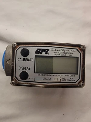 GPI Great Plains 03S31GM Electronic Digital Flow Meter Stainless New Old Stock - Image 1 of 4