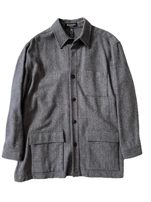 Brandini Le Collezioni Gray 100% Wool Jacket Shacket pockets herringbone Size L - Image 1 of 4
