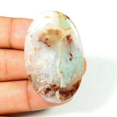 Cabujón Natural Verde Marrón Aquaprase Piedra Gemas Aqua Calcedonia 58 Cts #11630 Foto 1 de 4