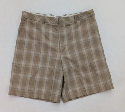 Pantalones Cortos Para Hombre Walter Hagen Talla 38 Beige A Cuadros Golf 8" Entrepierna Foto 1 de 4