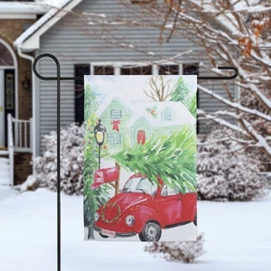 Northlight rot Auto und Weihnachtsbaum Outdoor Garten Flagge 12,5" x 18" - Bild 1 von 7