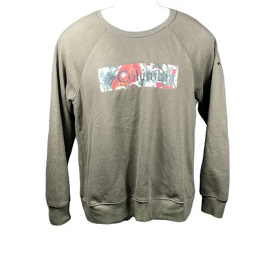 Columbia Sudadera Mujer M Oliva Deletreado Floral Logo Polar Forrado Pullover  Foto 1 de 4