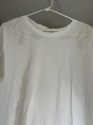 Camiseta básica blanca Liz Claiborne nueva con etiquetas con costuras de encaje en los hombros. Mujer’s 2XL Foto 1 de 4