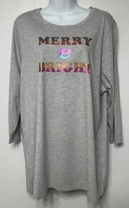 Lane Bryant Top Merry & Bright Shiny Holiday Shirt Damen Übergröße 18/20 Neu - Bild 1 von 7