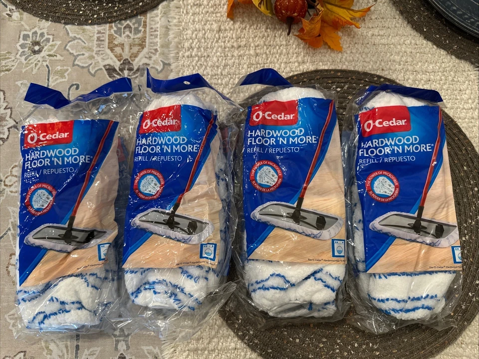 (12) O'Cedar 151198 Hardwood Floor & More Microfiber Washable Mop Refill Bonnets