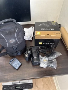Nikon Coolpix P100 10.3 MP Digital Camera Black With Box Tamrac Camera Bag MINT - Picture 1 of 5