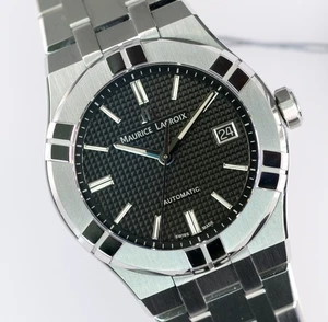 Maurice Lacroix Uhr Aikon AI6007 Automatic unworn waffle dail black 39mm B+P - Picture 1 of 11