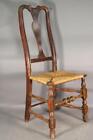 RARE 18TH C NORWICH CT CARVED CRESTED QA CHAIR WITH SPANISH FEET AND GREAT FORM