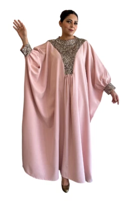 Women's Luxe Banana Crepe Kaftan Abaya - Modest Islamic Dress, Elegant & Comfort - Image 1 of 4
