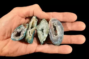 OCO ACHAT GEODE 2" 4 Stück poliertes Gestein Mineral Präparat Chakra Heilung - Bild 1 von 1