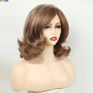 New Short Brown Curly Wig for Women Fashion Partial Fiber for Daily Use - Picture 1 of 5