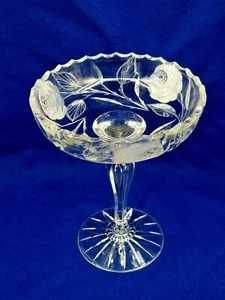 Antique 1920’s Pairpoint Crystal Compote; American Brilliant Period Cut Glass 8" - Picture 1 of 8