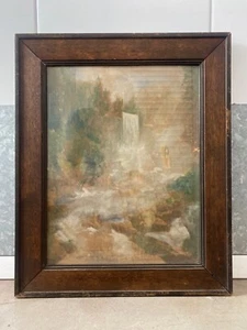 🔥 Antique Old 19th c. Arts & Crafts California Plein Air Landscape Painting - Picture 1 of 22