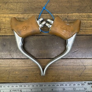 Vintage Dia Compe Brake Levers Non Aero Drop Bar Hoods Gum Brown Tan 1984 84 A1 - Picture 1 of 13